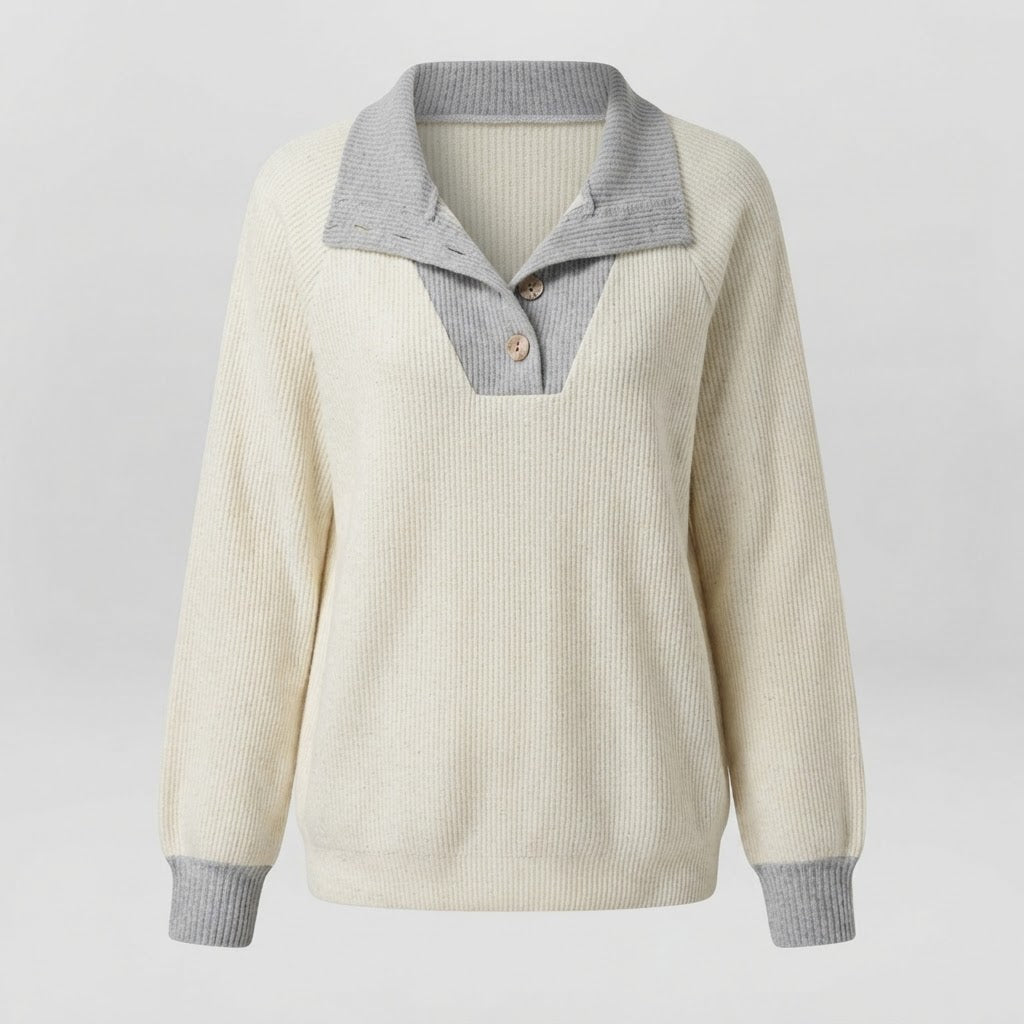 Tabitha Robinson | Ribbed Knit Collared Sweater