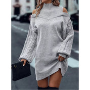 Niamh White | Cold-Shoulder Turtleneck Sweater Dress