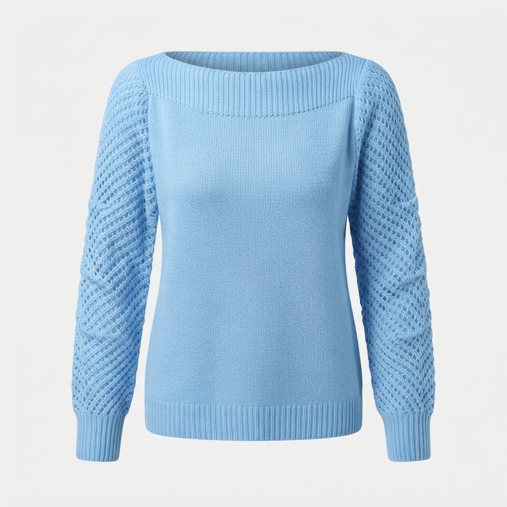 Theodora Barlow | Openwork Sleeve Knit Sweater