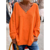 Prudence Whitmore | Relaxed V-Neck Knit Pullover