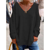 Prudence Whitmore | Relaxed V-Neck Knit Pullover