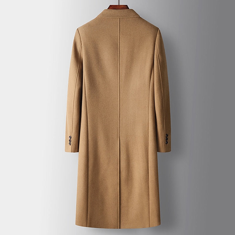 Amelia Shaw | Manteau long en laine croisé camel