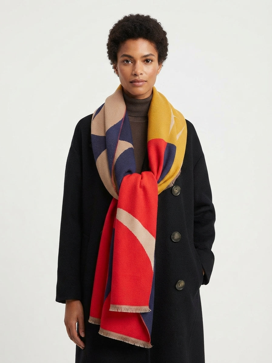 Valentina Moreau | Écharpe d’hiver géométrique de luxe pour femme