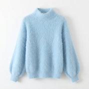 Verity Hall | Soft High-Neck Sweater in Pale Blue