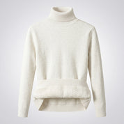Verity Sutton | Pink Fleece-Lined Turtleneck Sweater