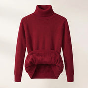 Verity Sutton | Pink Fleece-Lined Turtleneck Sweater