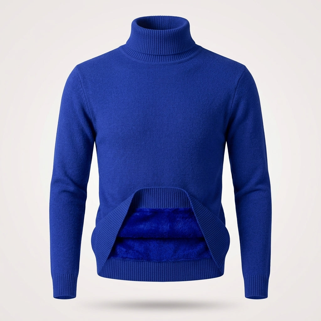 Verity Sutton | Pink Fleece-Lined Turtleneck Sweater