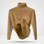 Verity Sutton | Pink Fleece-Lined Turtleneck Sweater