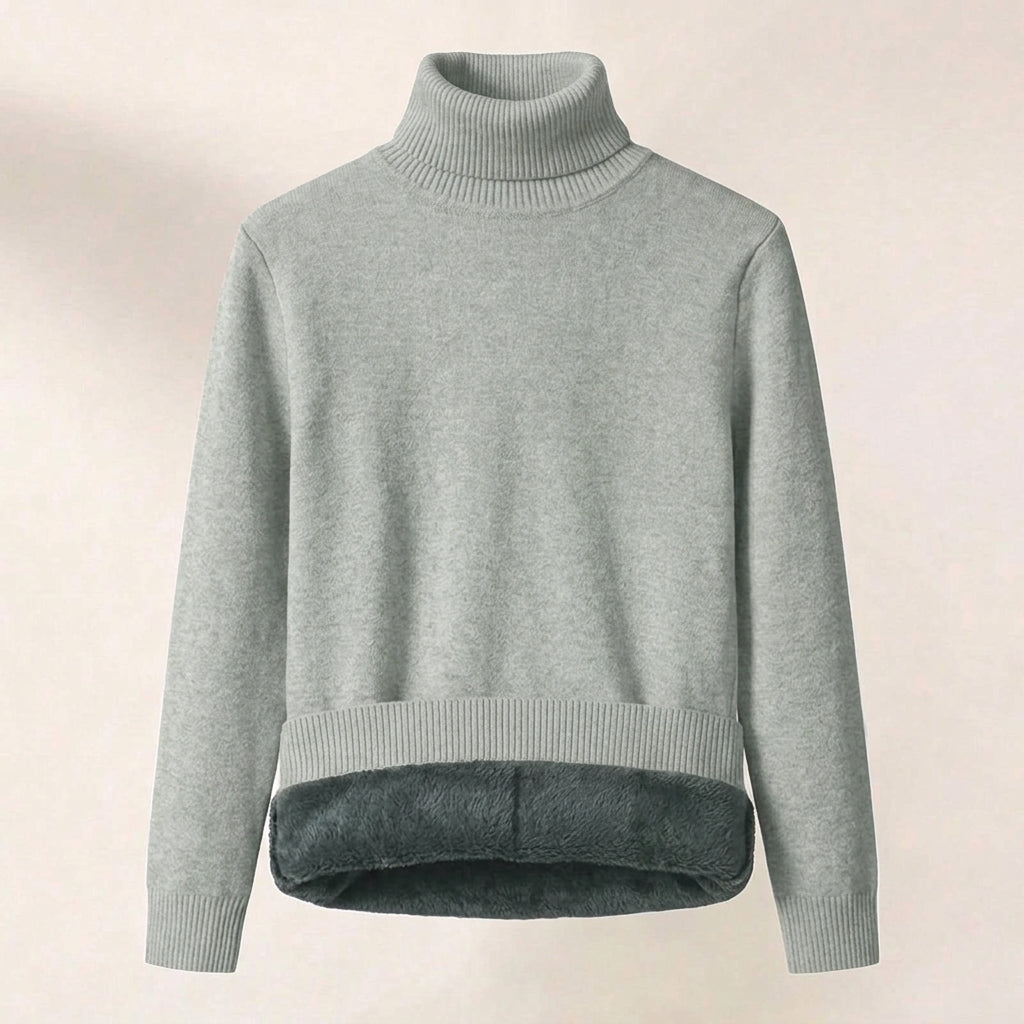 Verity Sutton | Pink Fleece-Lined Turtleneck Sweater