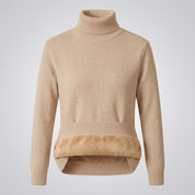 Verity Sutton | Pink Fleece-Lined Turtleneck Sweater