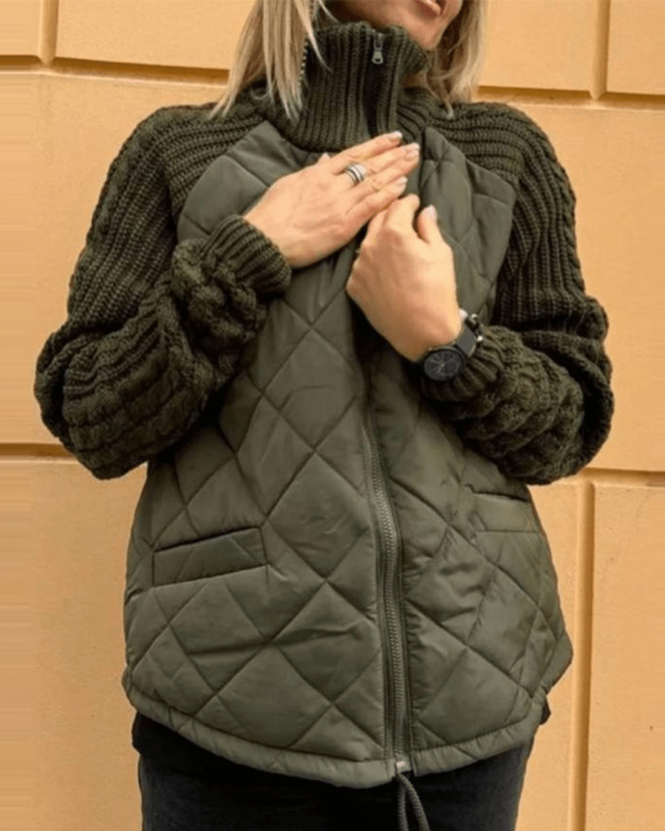 Clementine Radcliffe | Quilted Puffer Jacket With Knit Sleeves