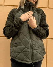 Clementine Radcliffe | Quilted Puffer Jacket With Knit Sleeves