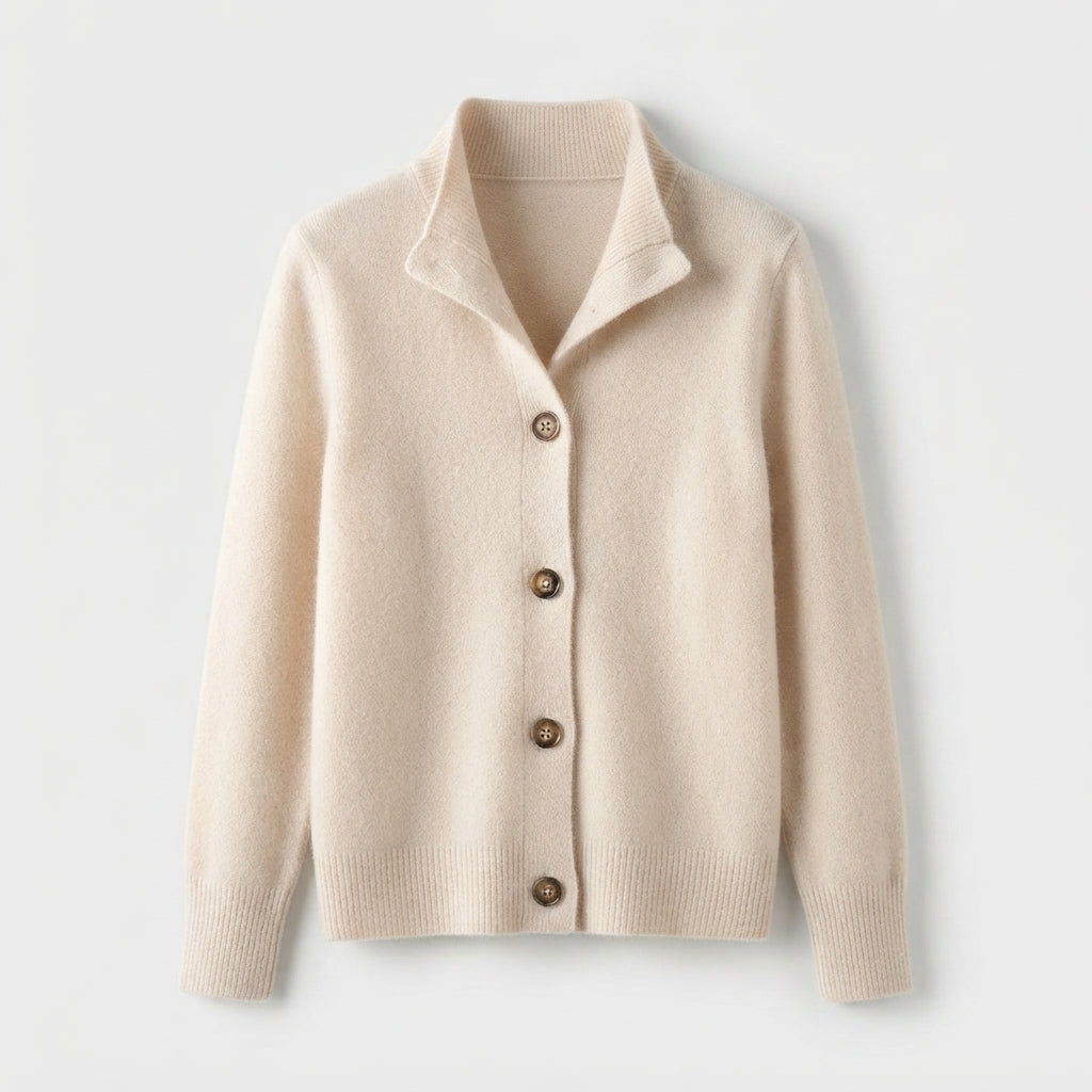 Vivienne Latimer | Refined Collared Cardigan in Soft Knit