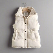 Verity Lawson | Quilted Sleeveless Puffer Vest in Black