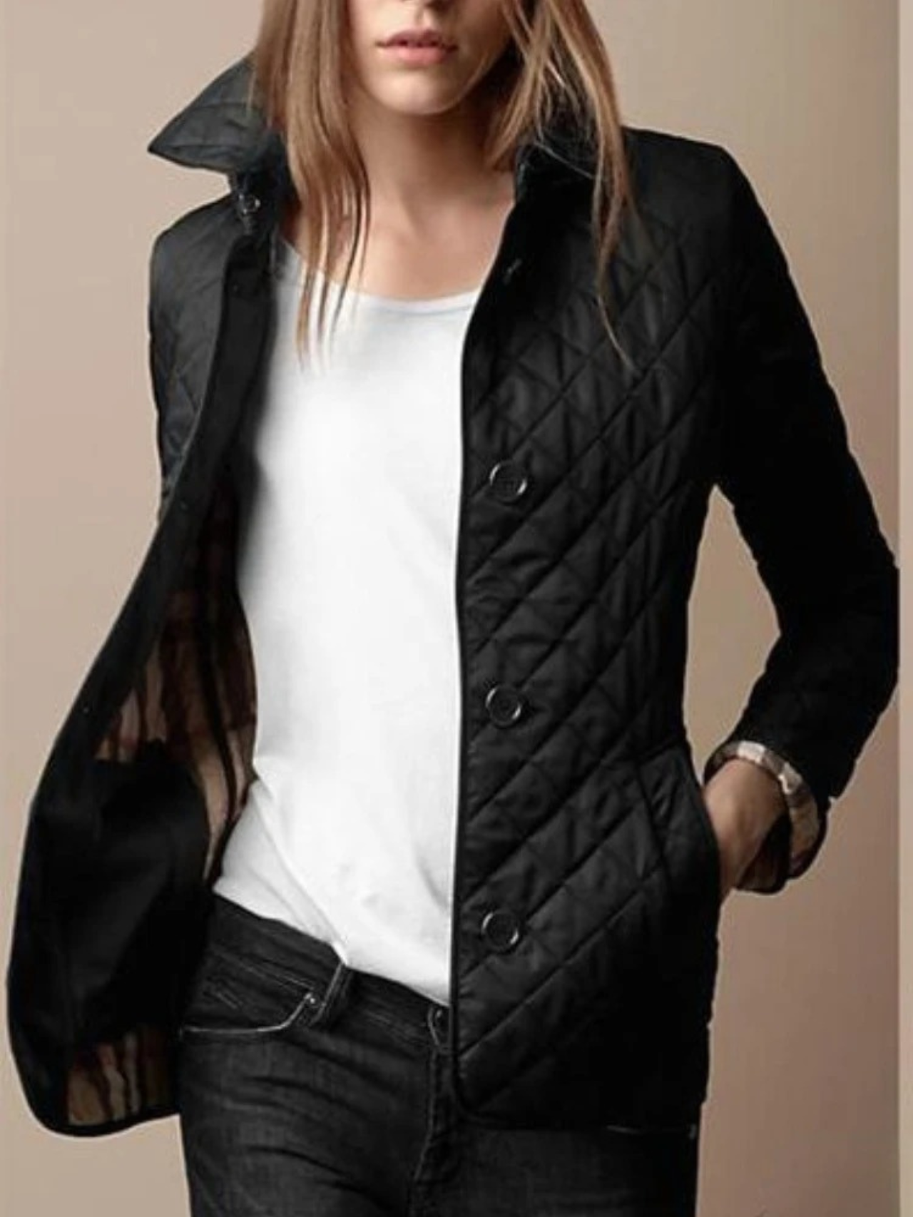 Beatrice Turner | Quilted Jacket with Turned-Down Collar