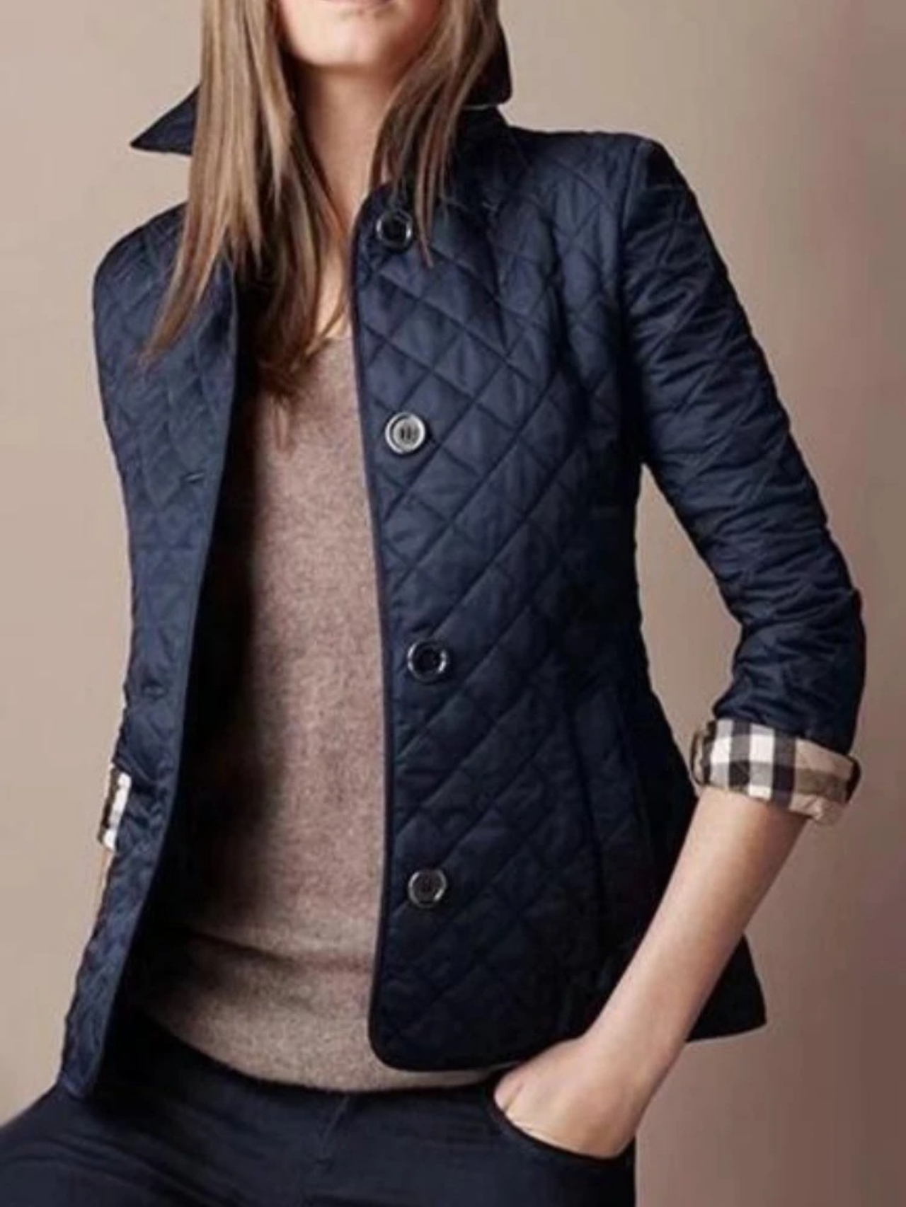 Beatrice Turner | Quilted Jacket with Turned-Down Collar
