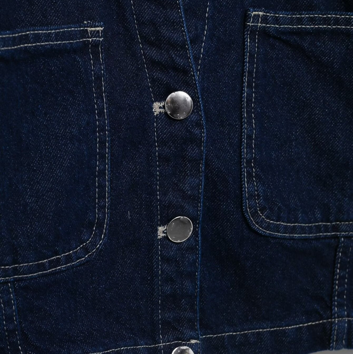 Isabeau Fontecroix | Cropped Short Sleeve Dark Wash Denim Jacket