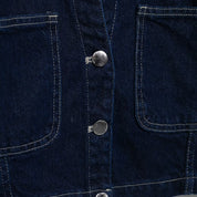 Isabeau Fontecroix | Cropped Short Sleeve Dark Wash Denim Jacket