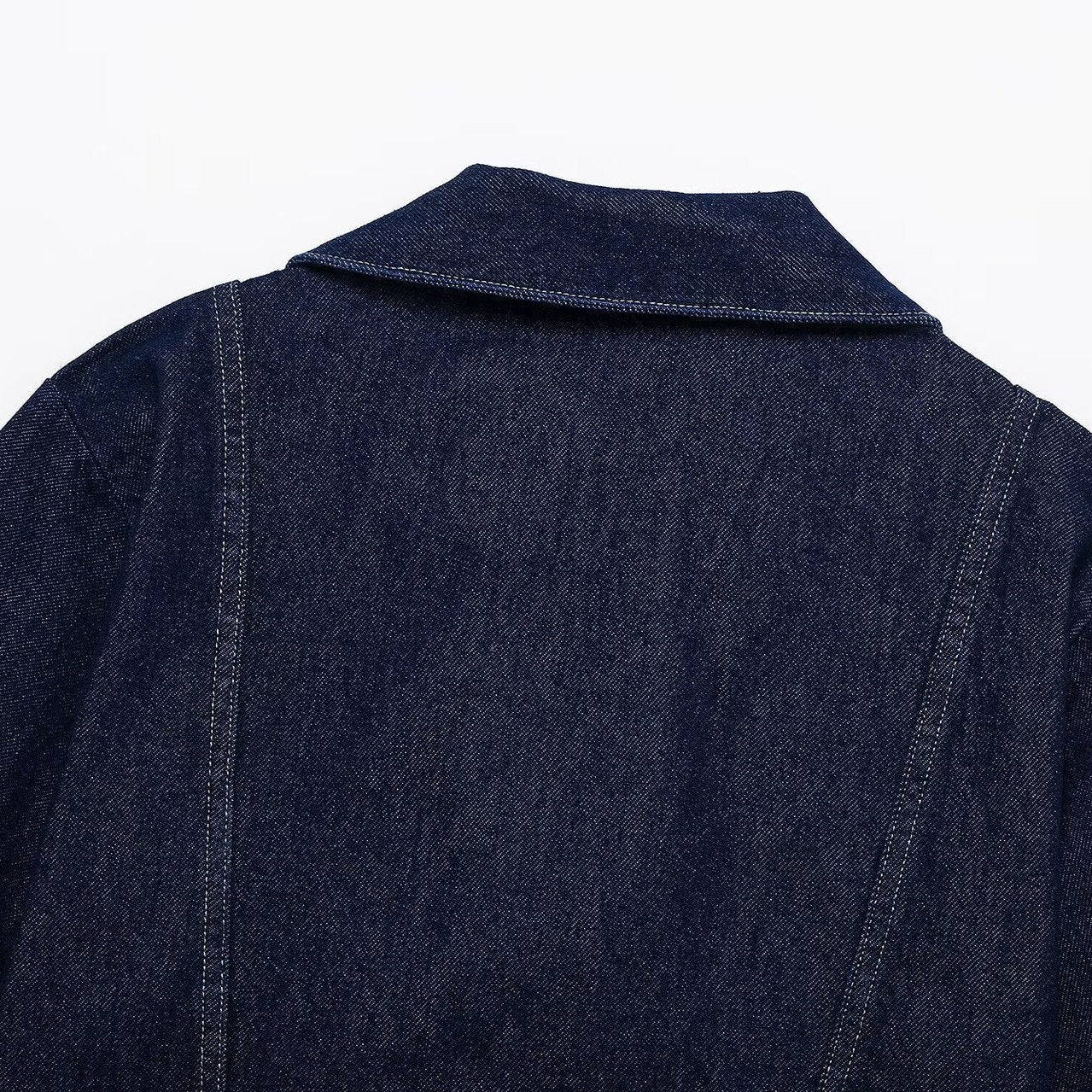 Isabeau Fontecroix | Cropped Short Sleeve Dark Wash Denim Jacket