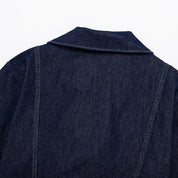 Isabeau Fontecroix | Cropped Short Sleeve Dark Wash Denim Jacket