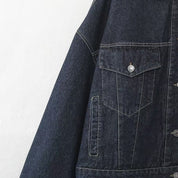 Nadine Charpentier | Oversized Dark Wash Denim Jacket with Turn-Up Cuffs