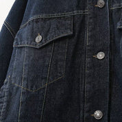 Nadine Charpentier | Oversized Dark Wash Denim Jacket with Turn-Up Cuffs