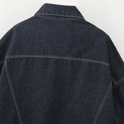Nadine Charpentier | Oversized Dark Wash Denim Jacket with Turn-Up Cuffs