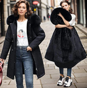 Josephine Fairfax | Blue Faux Fur Hood Longline Puffer Coat