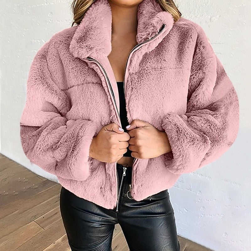 Rosie Clarke | Plush Cropped Zip Jacket