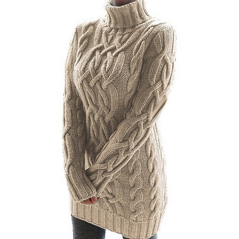 Elspeth Fraser | Cable-Knit Turtleneck Sweater Dress
