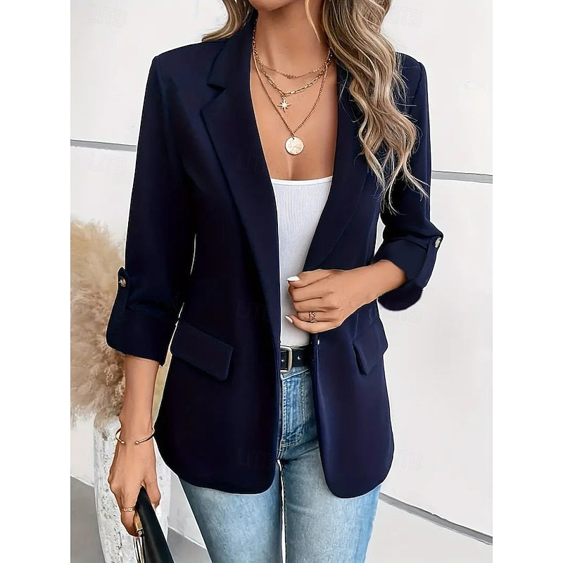 Amelia Thompson | Tailored Open-Front Blazer