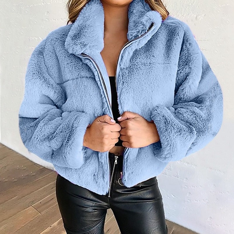 Rosie Clarke | Plush Cropped Zip Jacket