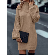 Niamh White | Cold-Shoulder Turtleneck Sweater Dress