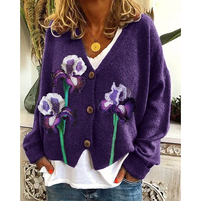 Rhiannon Beckett | Floral Open-Front Cardigan